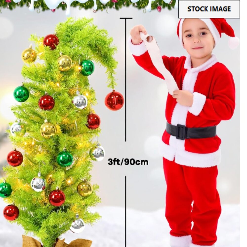 3' Mini Tabletop Artificial Christmas Tree Small Xmas Holiday Whimsical Pre-Lit